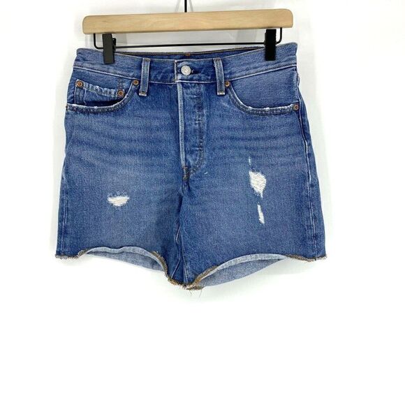 Levis Jean Shorts 501 Button Fly High - Picture 1 of 8